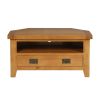Country Oak Assembled Corner TV Unit with Drawer - 10% OFF SPRING SALE - 5