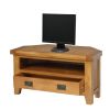 Country Oak Assembled Corner TV Unit with Drawer - 10% OFF CODE SAVE - 6