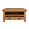 Country Oak Assembled Corner TV Unit with Drawer - 10% OFF CODE SAVE - 7