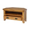 Country Oak Assembled Corner TV Unit with Drawer - 10% OFF CODE SAVE - 8