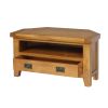 Country Oak Assembled Corner TV Unit with Drawer - 10% OFF SPRING SALE - 8