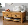 Farmhouse Oak Large Coffee Table With Shelf - SPRING SALE - 2