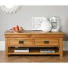 Farmhouse Oak Large Coffee Table With Shelf - SPRING SALE - 3