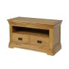 Farmhouse Oak TV Unit with 2 Drawers Fully Assembled - SPRING SALE - 4