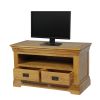 Farmhouse Oak TV Unit with 2 Drawers Fully Assembled - SPRING SALE - 8