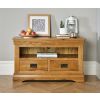Farmhouse Oak TV Unit with 2 Drawers Fully Assembled - SPRING SALE - 3
