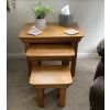 Farmhouse Large Oak Fully Assembled Nest of Three Tables - SPRING SALE - 3