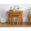 Farmhouse Large Oak Fully Assembled Nest of Three Tables - SPRING SALE - 4