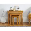 Farmhouse Large Oak Nest of Three Tables - SPRING SALE - 3