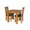Country Oak 80cm Oak Table and 2 Grasmere Brown Leather Chair Set - SPRING SALE - 2