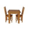 Country Oak 80cm Oak Table and 2 Grasmere Oak Seat Chair Set - SPRING SALE - 3