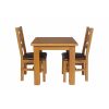 Country Oak 80cm Oak Table and 2 Windermere Brown Leather Chair Set - SPRING SALE - 5