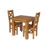 Country Oak 80cm Oak Table and 2 Windermere Oak Seat Chair Set - SPRING SALE - 2