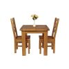 Country Oak 80cm Oak Table and 2 Windermere Oak Seat Chair Set - SPRING SALE - 3
