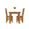 Country Oak 80cm Oak Table and 2 Windermere Oak Seat Chair Set - SPRING SALE - 5