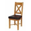 Grasmere Oak Dining Chair with Brown Leather Seat - 10% OFF SPRING SALE - 5