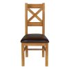Windermere Cross Back Oak Dining Chair With Brown Leather Seat - 10% OFF SPRING SALE - 4