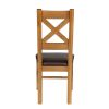 Windermere Cross Back Oak Dining Chair With Brown Leather Seat - 10% OFF SPRING SALE - 6