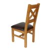 Windermere Cross Back Oak Dining Chair With Brown Leather Seat - 10% OFF SPRING SALE - 7