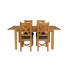Country Oak 180cm Extending Oak Table and 4 Grasmere Brown Leather Seat Chair Set - SPRING SALE - 4