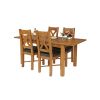 Country Oak 180cm Extending Oak Table and 4 Grasmere Brown Leather Seat Chair Set - SPRING SALE - 5