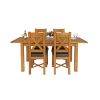 Country Oak 180cm Extending Oak Table and 4 Grasmere Brown Leather Seat Chair Set - SPRING SALE - 6
