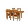 Country Oak 180cm Extending Oak Table and 4 Grasmere Timber Seat Chair Set - 2