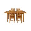 Country Oak 180cm Extending Oak Table and 4 Grasmere Timber Seat Chair Set - 4
