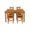 Country Oak 180cm Extending Oak Table and 4 Grasmere Timber Seat Chair Set - 5