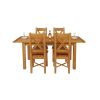 Country Oak 180cm Extending Oak Table and 4 Grasmere Timber Seat Chair Set - 6