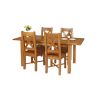 Country Oak 180cm Extending Oak Table and 4 Grasmere Timber Seat Chair Set - 7