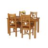 Country Oak 180cm Extending Oak Table and 4 Grasmere Timber Seat Chair Set - 8