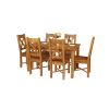 Country Oak 180cm Extending Oak Table and 6 Grasmere Timber Seat Chair Set - 6