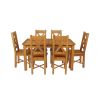 Country Oak 180cm Extending Oak Table and 6 Grasmere Timber Seat Chair Set - 8