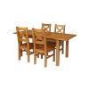 Country Oak 180cm Extending Oak Table and 4 Windermere Timber Seat Chair Set - 2