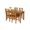 Country Oak 180cm Extending Oak Table and 4 Windermere Timber Seat Chair Set - 3