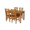 Country Oak 180cm Extending Oak Table and 4 Windermere Timber Seat Chair Set - 5