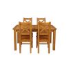 Country Oak 180cm Extending Oak Table and 4 Windermere Timber Seat Chair Set - 6