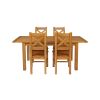 Country Oak 180cm Extending Oak Table and 4 Windermere Timber Seat Chair Set - 7