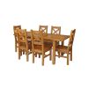 Country Oak 180cm Extending Oak Table and 6 Windermere Timber Seat Chair Set - 2
