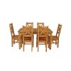 Country Oak 180cm Extending Oak Table and 6 Windermere Timber Seat Chair Set - 3