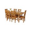 Country Oak 180cm Extending Oak Table and 6 Windermere Timber Seat Chair Set - 4