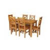 Country Oak 180cm Extending Oak Table and 6 Windermere Timber Seat Chair Set - 5