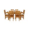 Country Oak 180cm Extending Oak Table and 6 Windermere Timber Seat Chair Set - 7