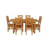 Country Oak 180cm Extending Oak Table and 6 Windermere Timber Seat Chair Set - 8