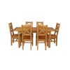 Country Oak 180cm Extending Oak Table and 6 Windermere Timber Seat Chair Set - 8