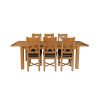 Country Oak 230cm Extending Oak Table and 6 Grasmere Brown Leather Seat Chair Set - SPRING SALE - 5