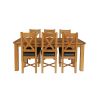 Country Oak 230cm Extending Oak Table and 6 Grasmere Brown Leather Seat Chair Set - SPRING SALE - 7