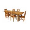 Country Oak 230cm Extending Oak Table and 6 Grasmere Timber Seat Chair Set - 2