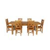 Country Oak 230cm Extending Oak Table and 6 Grasmere Timber Seat Chair Set - 3
